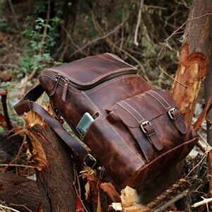 Elevate your travel style with the C CUERO Full Grain Leather Backpack, featuring a vintage design and spacious interior for 17" laptops. Perfect for daily use or adventurous excursions, this rugged bag offers durability and classic appeal.