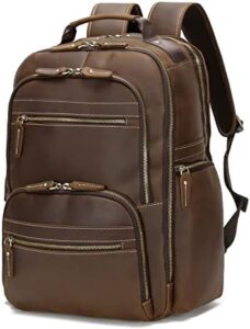 Protect your laptop in style with the Taertii Full Grain Leather Laptop Bag Backpack, designed for 17.3" devices. Offers durable leather construction and multiple compartments for organization. Get it now and enjoy exclusive discounts!
