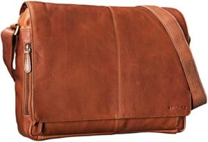 Here is the generated SEO meta description:

"Add a touch of sophistication to your daily commute with the Stilord 'Alex' Vintage Leather Bag, perfect for men and women. Features 15.6 inch laptop compartment and shoulder strap."