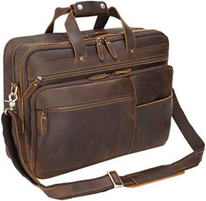 Here is the generated SEO meta description:

"Elevate your professional style with the Polare X-Large Briefcase, featuring full grain leather and 18" capacity for men's business travel needs."