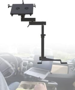 Here is the optimized SEO meta description:

"Secure your laptop in your Ford F150, F350, F250 or F550 with the SPIRRELAB Truck Laptop Mount, no drilling required. Perfect fit for laptops up to 17 inches."