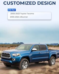 Here is the generated SEO meta description:

"Secure your laptop on-the-go with SpirreLab's Toyota 4Runner & Tacoma truck mount, featuring an adjustable height, cooling fan and dual pivot for optimal viewing. Perfect for long drives or camping trips."