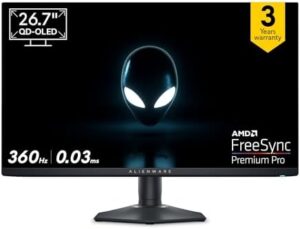 Here is the optimized SEO meta description:

"Experience lightning-fast gaming with Alienware's 26.7-inch 360Hz monitor, featuring AMD FreeSync technology and adjustable height/tilt/swivel/pivot settings. Perfect for intense gaming sessions, with built-in cable management. Get ready to dominate your competition!"