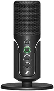 Boost your podcasting, recording, and gaming experience with the Sennheiser Profile USB Microphone. Features a built-in headphone output, all-metal housing, and cardioid condenser capsule for professional-quality sound.