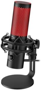 "Upgrade your streaming setup with the HyperX QuadCast 2 USB Microphone, featuring crystal-clear audio and a sleek black design. Perfect for podcasting, gaming, or online meetings."