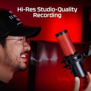 "Upgrade your streaming setup with the HyperX QuadCast 2 USB Microphone, featuring crystal-clear audio and a sleek black design. Perfect for podcasting, gaming, or online meetings."