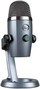 Record crystal-clear audio with the Blue Yeti Nano Premium USB Microphone. Compact and portable, this desk mic is perfect for streaming, recording, and podcasting - ideal for Shadow Grey enthusiasts!