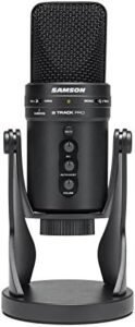 Capture professional audio with the Samson Professional USB Microphone, featuring 24-bit 96kHz resolution and plug-and-play design for streaming, gaming, podcasting, or music recording.