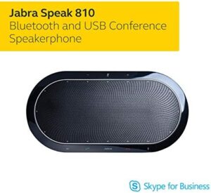 "Stay connected and productive with the Jabra Speak 810 MS conference room speakerphone, featuring a built-in microphone for seamless meetings. Perfect for teams of up to 12 users."