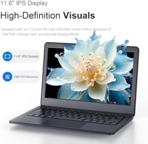 Here is the meta description:

"Upgrade your productivity with this slim light netbook featuring a dual core processor, 8GB RAM, and 256GB SSD. Perfect for students and business users, enjoy seamless connectivity with WiFi, Bluetooth, USB3.0, HDMI, and TF card support."