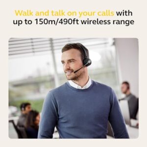 Experience crystal-clear conversations and boost team collaboration with the Jabra Engage 55 SE wireless headset, featuring noise-cancelling microphone and extensive range, perfect for MS Teams and all other platforms.