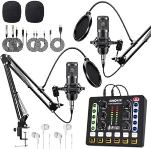 Record your podcast with the Redyyds M8 Podcast Equipment Bundle, featuring a DJ mixer and BM800 microphone. Perfect for podcasting, recording, singing, TikTok live vlog, streaming, and gaming - bundle includes everything you need to get started.