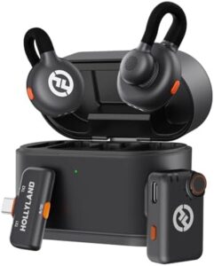 "Capture high-quality audio on-the-go with the Hollyland Lark M2S Mini Combo wireless microphone, featuring 300m range and titanium clip, perfect for content creators, online teaching, and streaming."