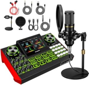 Here is the meta description:

"Start podcasting with neculogy's G9 bundle, featuring BM-800 condenser microphone and voice changer. Record studio-quality audio for YouTube, live streams, or laptop broadcasts with this comprehensive recording package."