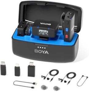 Capture crisp audio for live streaming and podcasting with the Boya BOYAMIC wireless lavalier microphone, featuring onboard recording, 200m range and clip-on design for easy use.