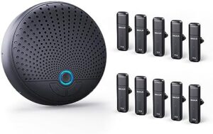 Here is the generated SEO meta description:

"Transform your conferencing experience with BALILA's advanced speakerphone featuring 10 wireless mics and AI noise reduction, perfect for large meetings on Zoom or in the home office. Upgrade your audio quality today!"