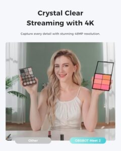 Here is the meta description:

"Improve your video conferencing with OBSBOT's AI-Powered 4K Webcam, featuring AI framing, autofocus and beauty mode for stunning visuals. Perfect for gaming, streaming and conference calls."