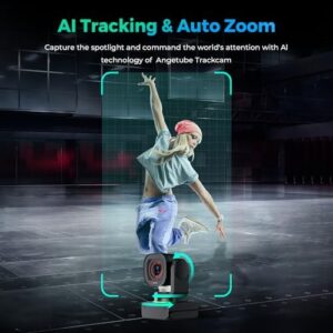 "Stream your best with the Angetube 4K Webcam, featuring AI tracking, gesture control and dual microphones. Perfect for PC/Mac/Laptop, this webcam offers 1080P 60FPS video, HDR and more."
