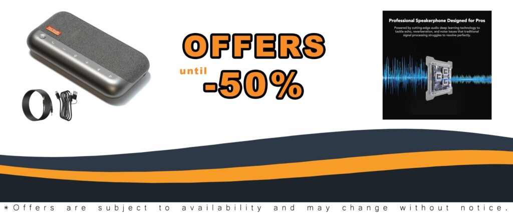 NUROUM A45 Conference Speaker and Microphone - 6 AI Noise Cancelling Mics for Seamless Meetings