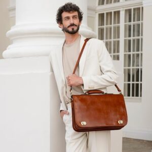 Here is the optimized meta description:

"Upgrade your professional style with this premium Time Resistance Leather Briefcase for Men, crafted from genuine Italian full grain leather. Includes gift box and perfect laptop bag."