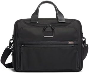 Here is the generated meta description:

"Stay organized on-the-go with TUMI's Alpha 3 Briefcase, featuring a dedicated laptop sleeve for up to 15-inch laptops and stylish black design. Limited time offer: Save big on this premium bag!"