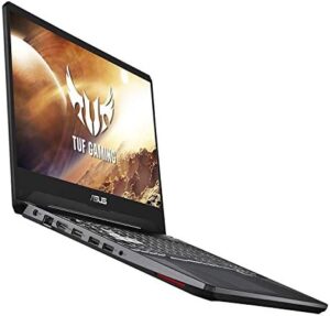 Here is the optimized SEO meta description:

"Experience intense gaming with the ASUS TUF FX505DT laptop, featuring a powerful AMD R5 processor, 8GB RAM and 256GB SSD. Enjoy seamless Wi-Fi connectivity and vibrant RGB keyboard."
