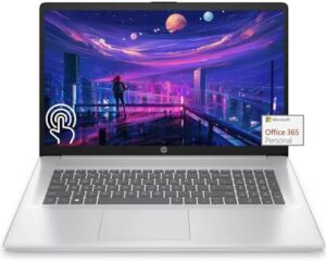 "Upgrade your productivity with the HP 17 Touchscreen Laptop featuring a spacious 17.3" HD+ touchscreen, Intel Pentium Silver processor and 128GB SSD. Perfect for students and businesses alike."