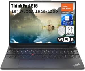 Here is the meta description:
"Boost productivity with the Lenovo ThinkPad E16 laptop featuring AMD Ryzen 5 processor, 16GB RAM, and 512GB SSD. Enjoy WiFi 6 connectivity and a backlit keyboard. Perfect for business use with Windows 11 Pro."