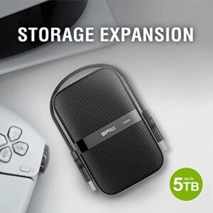 Here is the meta description:

"Store up to 5TB of data with the Silicon Power Armor A60 rugged external hard drive, shockproof and water-resistant. Perfect for PC, Mac, or laptop use."