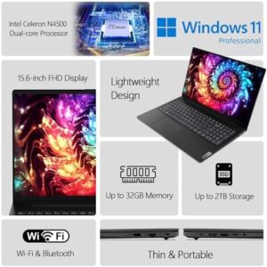 Boost your business with the Lenovo V15 laptop, featuring a powerful Intel processor, ample storage, and advanced connectivity options. Perfect for professionals on-the-go, with Windows 11 Pro and a numeric keypad for enhanced productivity.