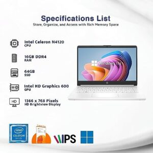 Here is the optimized SEO meta description:

"Upgrade to a powerful and portable HP Stream 14 laptop with Intel Celeron, 16GB RAM, 128GB eMMC storage, long battery life, HD webcam, HDMI, and Rose Gold design. Includes Office 365 for 1 year."