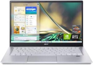 Boost creativity with the Acer Swift X SFX14 laptop, featuring a 14" Full HD display, AMD Ryzen 7 processor, and NVIDIA RTX 3050 Ti GPU. Get started with 16GB RAM and 512GB SSD storage. Perfect for Windows 11 users, now at an affordable price!