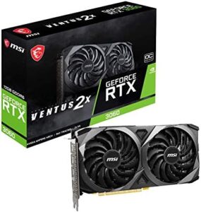 Upgrade your gaming experience with the MSI nVidia GeForce RTX 3060 Ventus 2X OC 12GB Video Card, featuring a boost clock of 1807 MHz and 3x DisplayPort 1.4 for seamless gaming. Enjoy smooth performance at an affordable price, perfect for gamers on a budget.