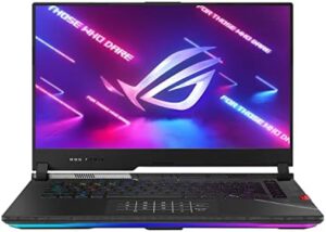Experience gaming excellence with the ASUS ROG Strix Scar 15 laptop, featuring a 240Hz IPS QHD display, NVIDIA GeForce RTX 3080, Intel Core i9 processor, and US-English RGB keyboard.