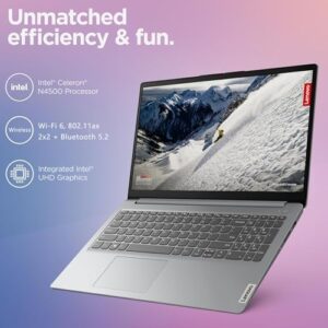 Discover the Lenovo IdeaPad 1 Student Laptop with a 15.6" FHD display, Intel Dual Core Processor, and 256GB SSD. Upgrade your learning experience with WiFi 6, Bluetooth 5.2, and Windows 11 Pro, all at an affordable price, now with discounts and coupons available!