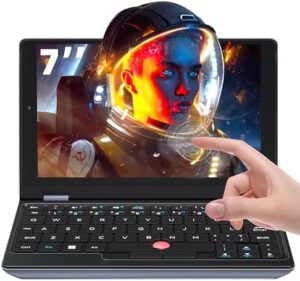 Discover the Fsjun 7.0'' Mini Laptop, perfect for travel and business. Features Celeron processor, 12GB RAM, 1TB SSD, Win11, Office 2019, Webcam, and Mini HDMI. Ultra-light design for ultimate portability.