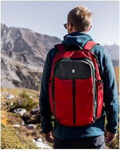 Here is the generated SEO meta description:

"Stay organized on-the-go with this Victorinox Altmont Original Vertical-Zip laptop backpack. Features 17-inch capacity, durable design and vibrant red color."