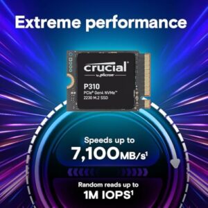 Upgrade your PC with the Crucial New 2024 P310 PCIe Gen4 2230 NVMe M.2 SSD, featuring lightning-fast 2TB storage and improved performance for a seamless computing experience.