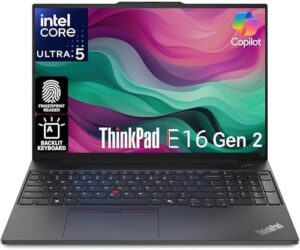 Here is the generated SEO meta description:

"Boost productivity with Lenovo's ThinkPad E16 Gen 2 business laptop featuring a WUXGA display, Intel Core i5 processor, and up to 512GB storage. Enjoy enhanced security and connectivity."