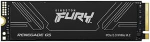 Boost your PC performance with Kingston Fury Renegade G5 PCIe 5.0 NVMe M.2 SSD, offering incredible read and write speeds for demanding applications. Experience faster loading times and improved responsiveness with this high-capacity storage solution.