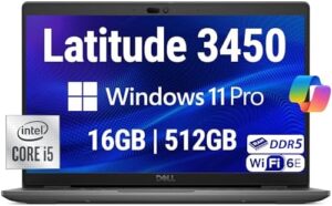 Experience seamless productivity with the Dell Latitude 3450 laptop, featuring Intel Core i5-1335U processing, 16GB RAM, and 512GB NVMe storage. Perfect for busy professionals on-the-go, this Gray device comes with WiFi 6E and Bluetooth connectivity.