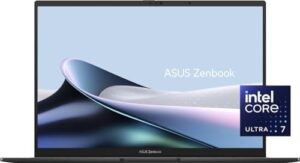 Here is the optimized SEO meta description:

"Upgrade your productivity with the ASUS Zenbook 14 OLED business laptop, featuring a 14-inch touchscreen display, 16-core Intel Core i7 processor, and ample storage."