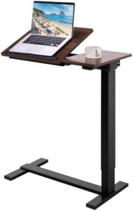 Here is the optimized SEO meta description:

"Elevate your home office experience with the Fromann Electric Height Adjustable Standing Laptop Desk, featuring a tilting board and wheels for effortless movement. Perfect for overbed or bedside use."