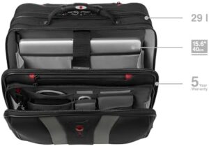 Protect your laptop and essentials on-the-go with Wenger's Granada bag, featuring a padded compartment for laptops up to 17 inches, plus an overnight section in black.