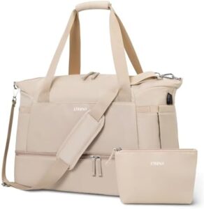 Here is the generated SEO meta description:

"Stay organized on-the-go with Etronik's large gym bag featuring a shoes compartment, USB charging port and khaki design. Perfect for travel or daily use."