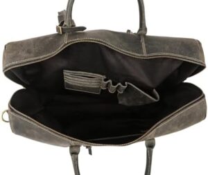 Here is the meta description:

Upgrade your travel game with KomalC's premium leather duffel bags for men and women, featuring full-grain leather construction and spacious interiors. Discounted price available!