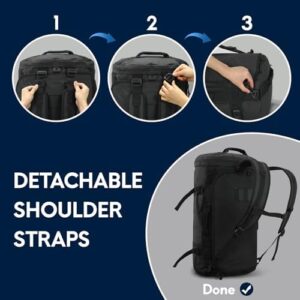 "Upgrade your travel game with the Haimont Duffle Backpack, featuring a convertible design, shoes compartment and heavy-duty construction. Perfect for weekend getaways and adventures."