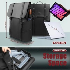 Protect your gear with the hk Backpack for Men, featuring 15.6" laptop space, waterproof design and anti-theft flap closure, perfect for travel or business.