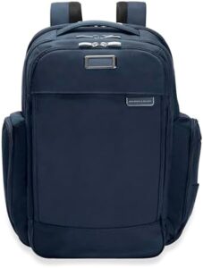 Here is a clear and persuasive SEO meta description for the Briggs & Riley Baseline Travel Backpack:

"Stay organized on-the-go with the Briggs & Riley Baseline Travel Backpack, featuring multiple pockets and compartments. Get ready to explore in style - perfect for travelers! Limited time offer: enjoy discounts up to 20% off!"