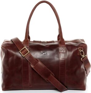 Here is the meta description:

"Elevate your travels with the SID & VAIN XL travel bag, a sturdy and stylish brown genuine leather duffel holdall. Perfect for weekend getaways or extended trips."